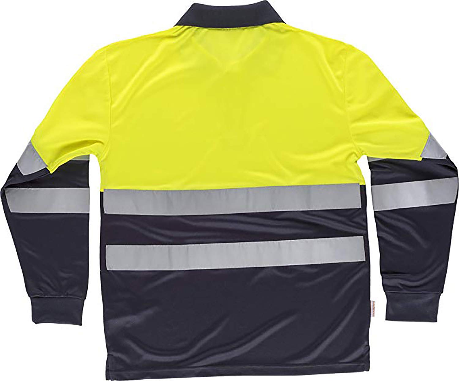 WORKTEAM Polo Alta Visibilidad Manga Larga con Cintas Reflectantes Transpirable Secado Rápido Tallas Grandes