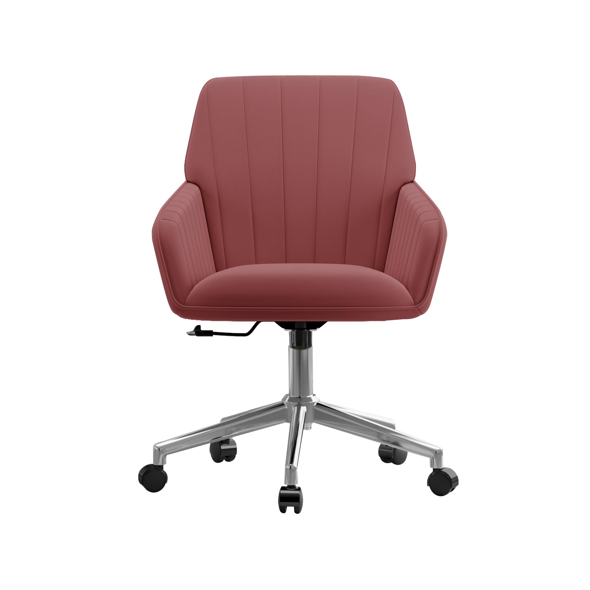 YISHENG Velvet Office Desk Chair with Silver Base, with Wheels,Modern Height Adjustable 360 Degree Swivel Upholstered Vanity Chairs with Arms for