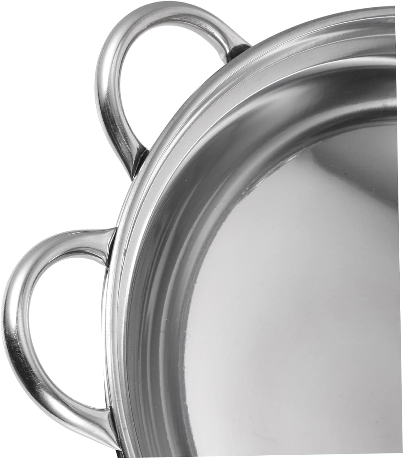 Cabilock 2pcs Stainless Steel Bar Pot Induction Hot Pot for Cooking Heat Insulation Handles Easy Clean Kitchen Tool