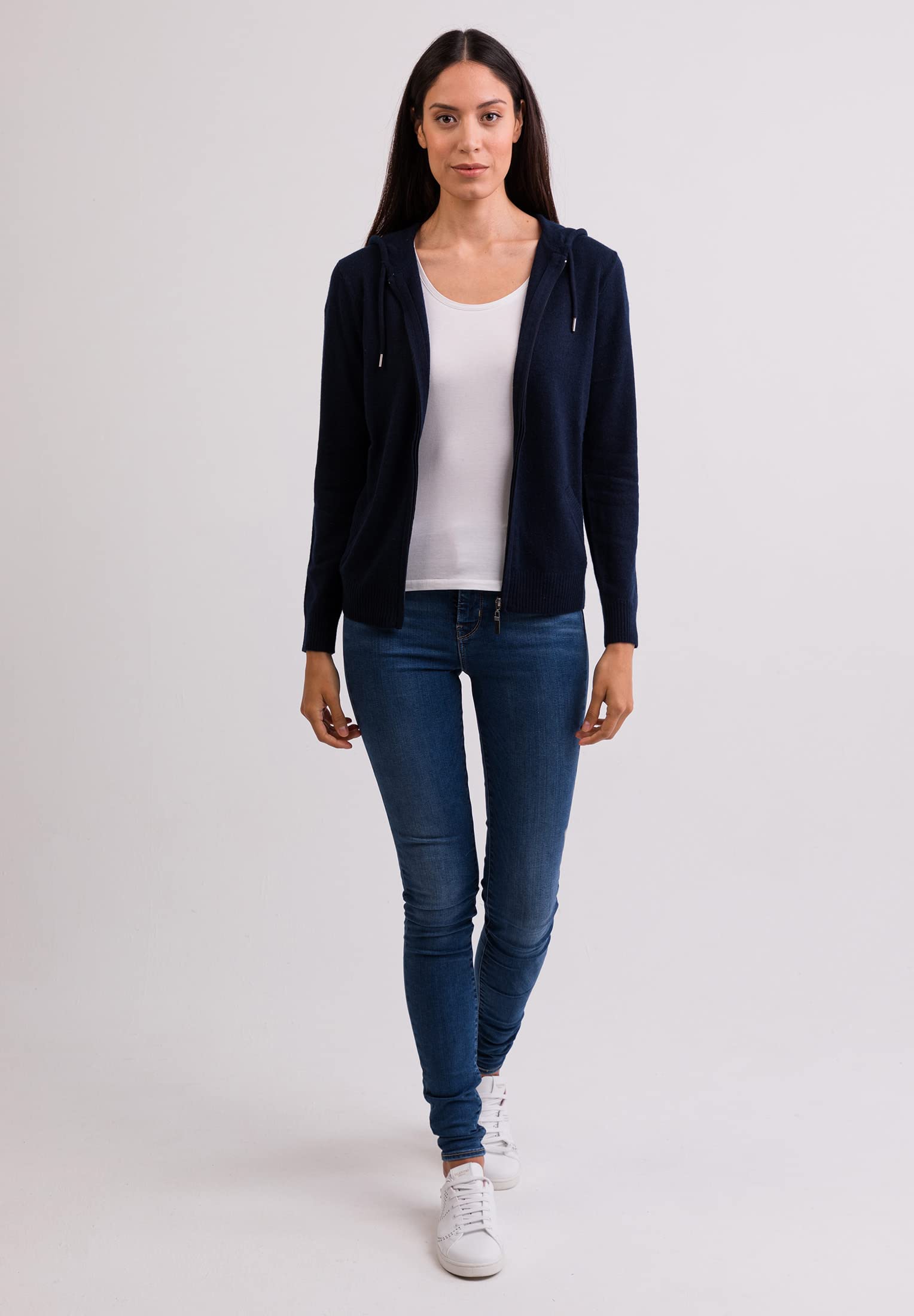 Pull à Capuche | Hoodie avec Fermeture Éclair pour Femmes 100% Cachemire