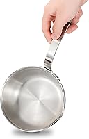 Kloahmo 18/10 Stainless Steel Butter Warmer 400ml: Milk Coffee Pot, Mini Egg Saucepan, Chocolate Melter for Induction & Gas Stoves