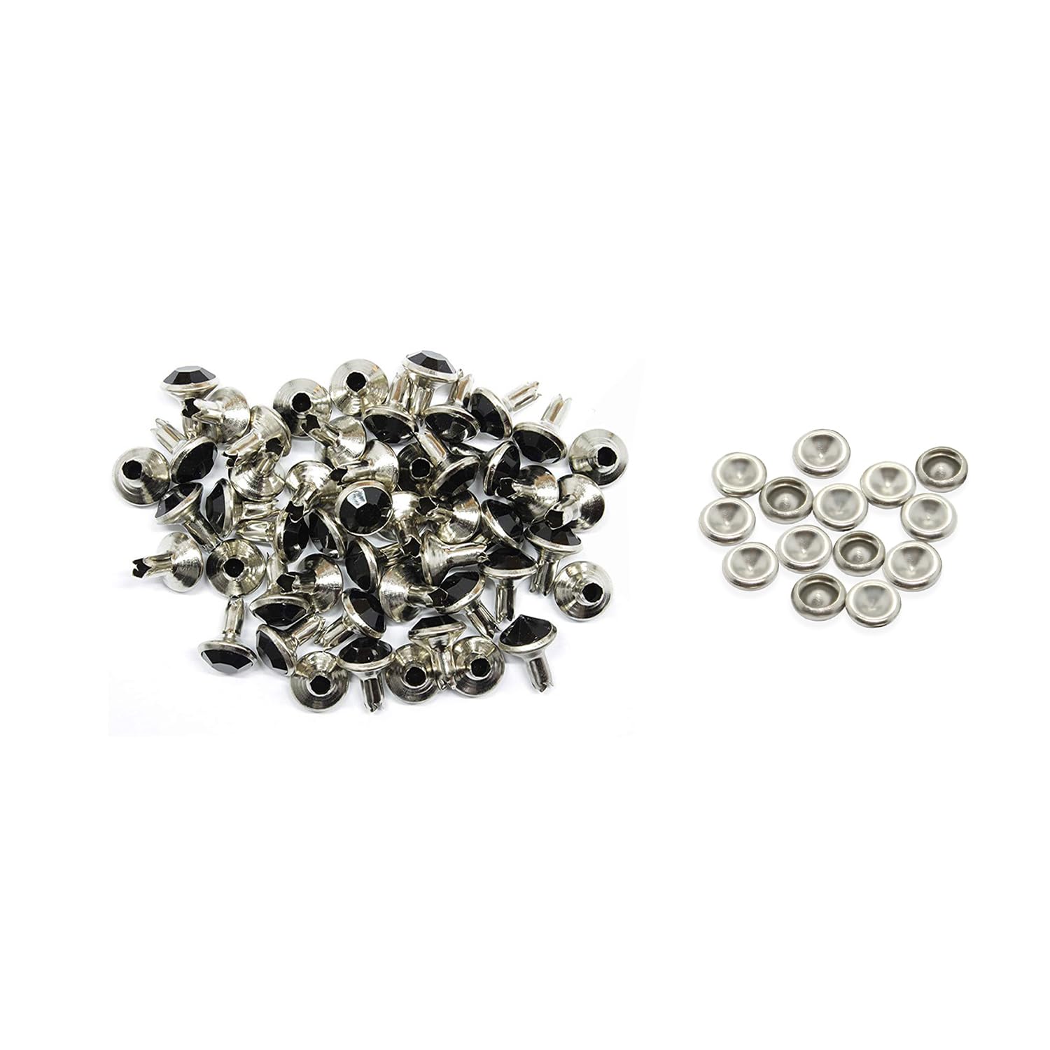 Trimming Shop 8mm Brillantini Rivetto Borchie per Pelle Artigianato con Colorato Acrilico Strass - Perfetto per Cinture, Sacchetti o Collari Cane (Confezione 50) - Rosa Confetto, 8mm