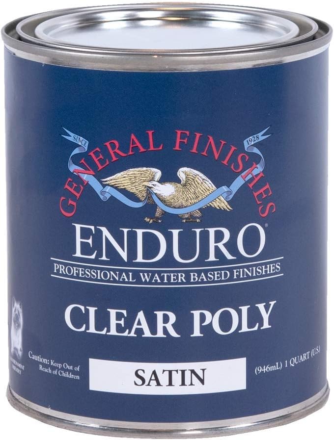 General Finishes Enduro Water Based Clear Poly, 1 Quart, Satin