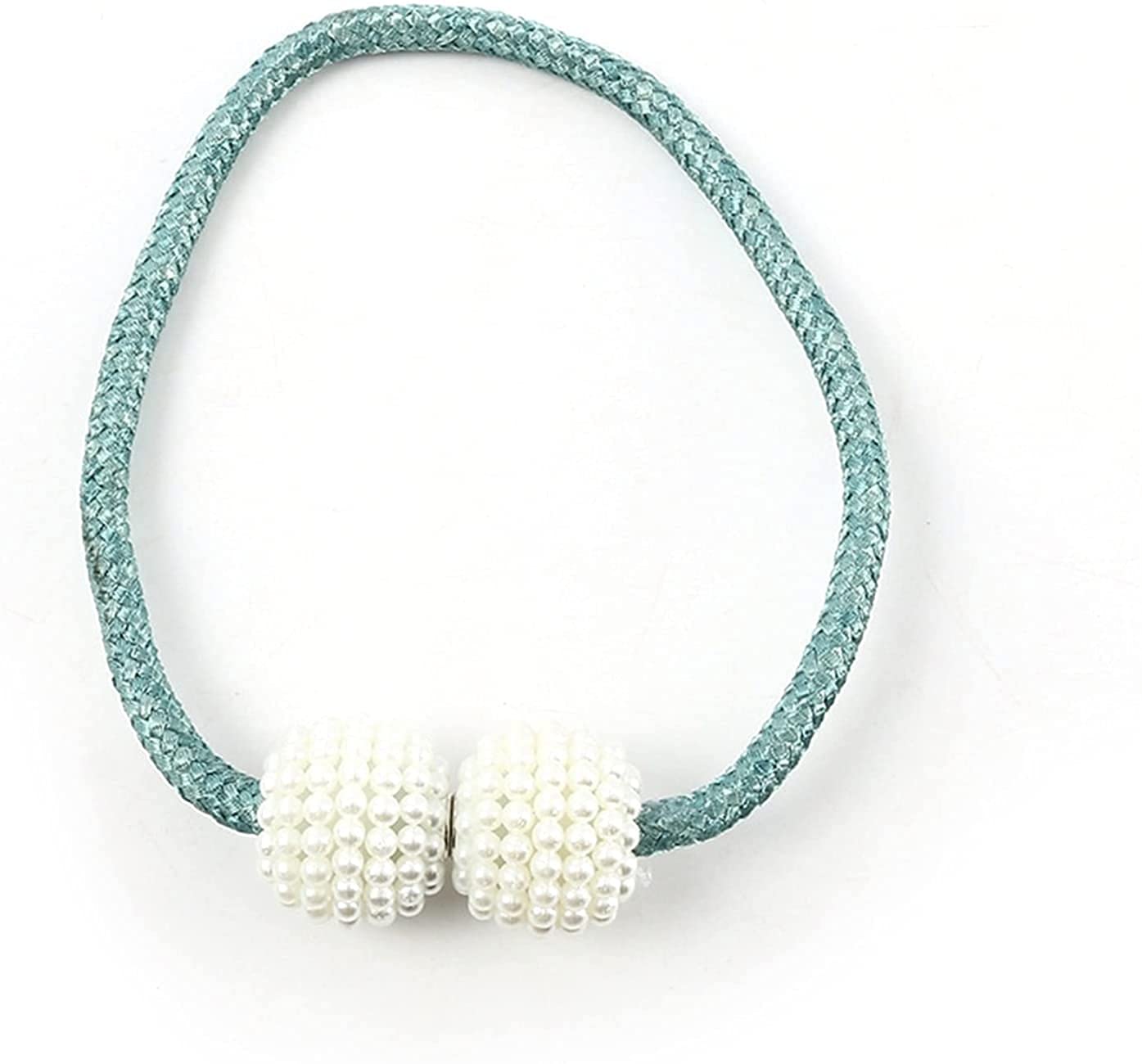 2 pcs Rideau Embrasse Embrasse Dos Retenues Boucle Clip Sangle Perle Boule Rideau Suspendu Ceintures Tiges Corde Accessoires (Bleu)