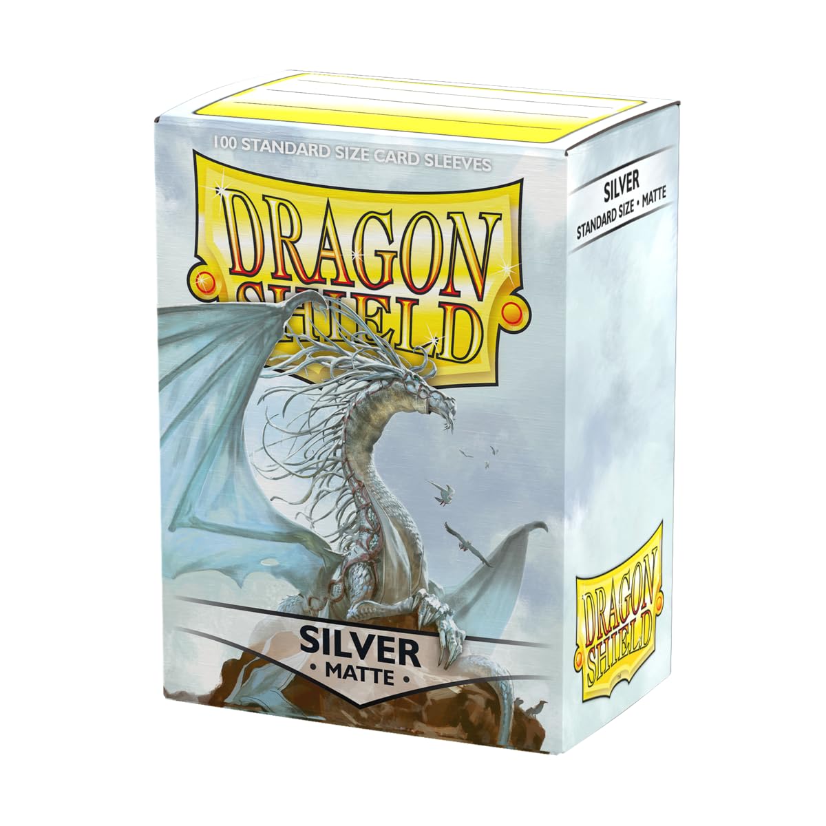 Dragon Shield | Standard Size Card Matte Sleeves | 100 CT - Smooth & Tough Premium TCG Sleeves | Compatible with Pokemon, Flesh & Blood, One Piece & Magic The Gathering | Silver - Matte