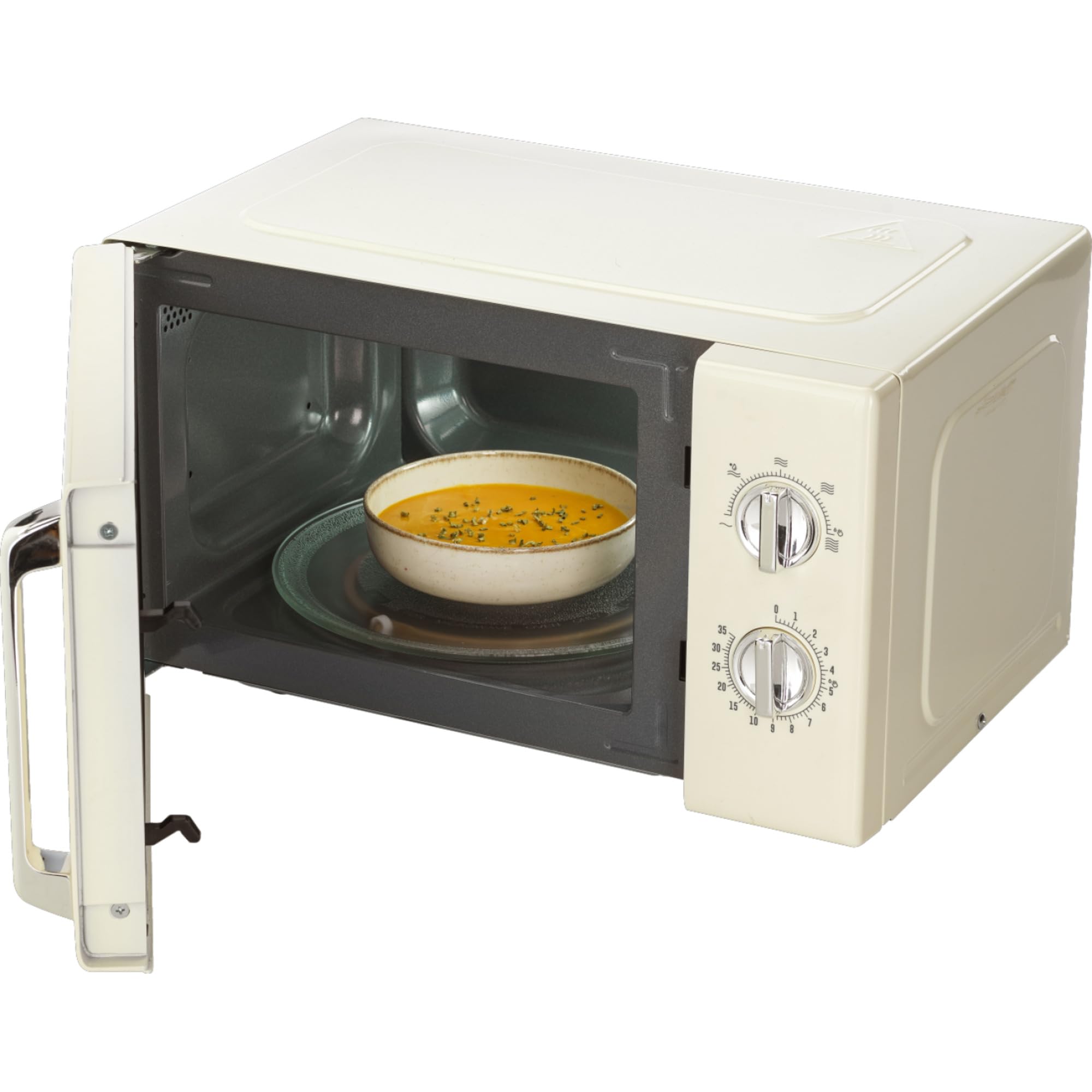 Gorenje MO20E1HRL Microondas, 20 litros, 700 W, AquaClean, Temporizador, función de descongelación, 5 modos, protección infantil, blanco/retro