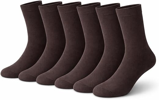 MIKONIKO Boys &amp; Girls Calf Length Plain Organic Cotton School Socks – Pack of 6 Pairs (Comfortable, Breathable &amp; Durable)