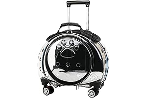 EliteCat Pet Carrier Tote with Wheels, Capsule Design Bubble Travel Space Capsule
