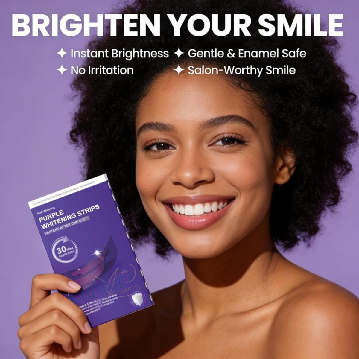 Purple Teeth Whitening Strips – 7 Treatments | PAP + Hydroxyapatite | Peroxide Free & Sensitivity Free | Enamel Safe for Stain Removal | 30 Minute Treatment(14 PCS = 7 Pair) product image 5