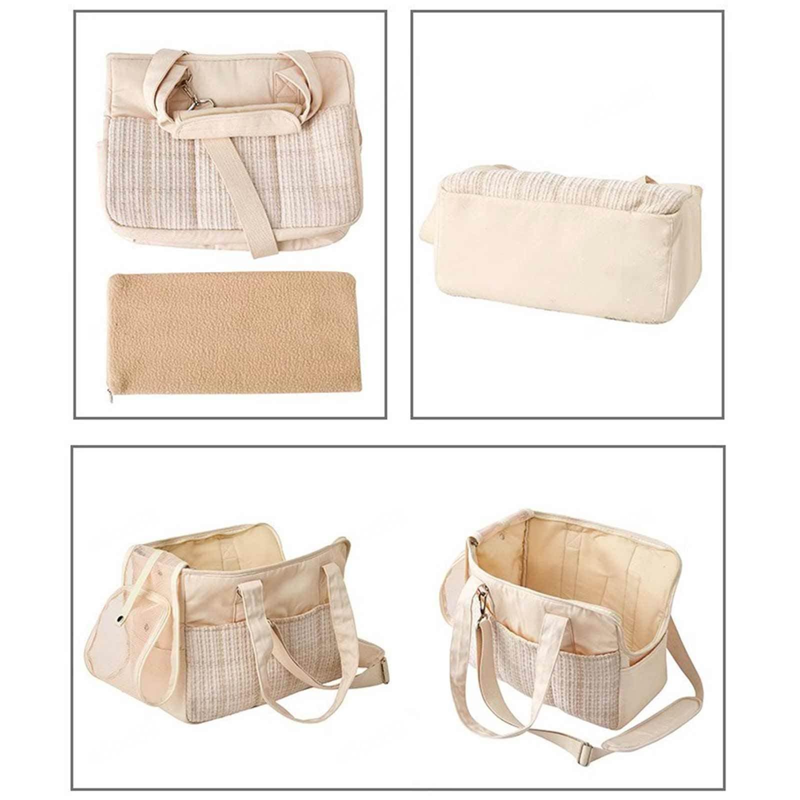 Transportín para mascotas para animales pequeños, conejos, cachorros, gatitos, portador de perros pequeños de lados suaves, bolso portátil para gatos, transportador plegable para gatos pequeños y