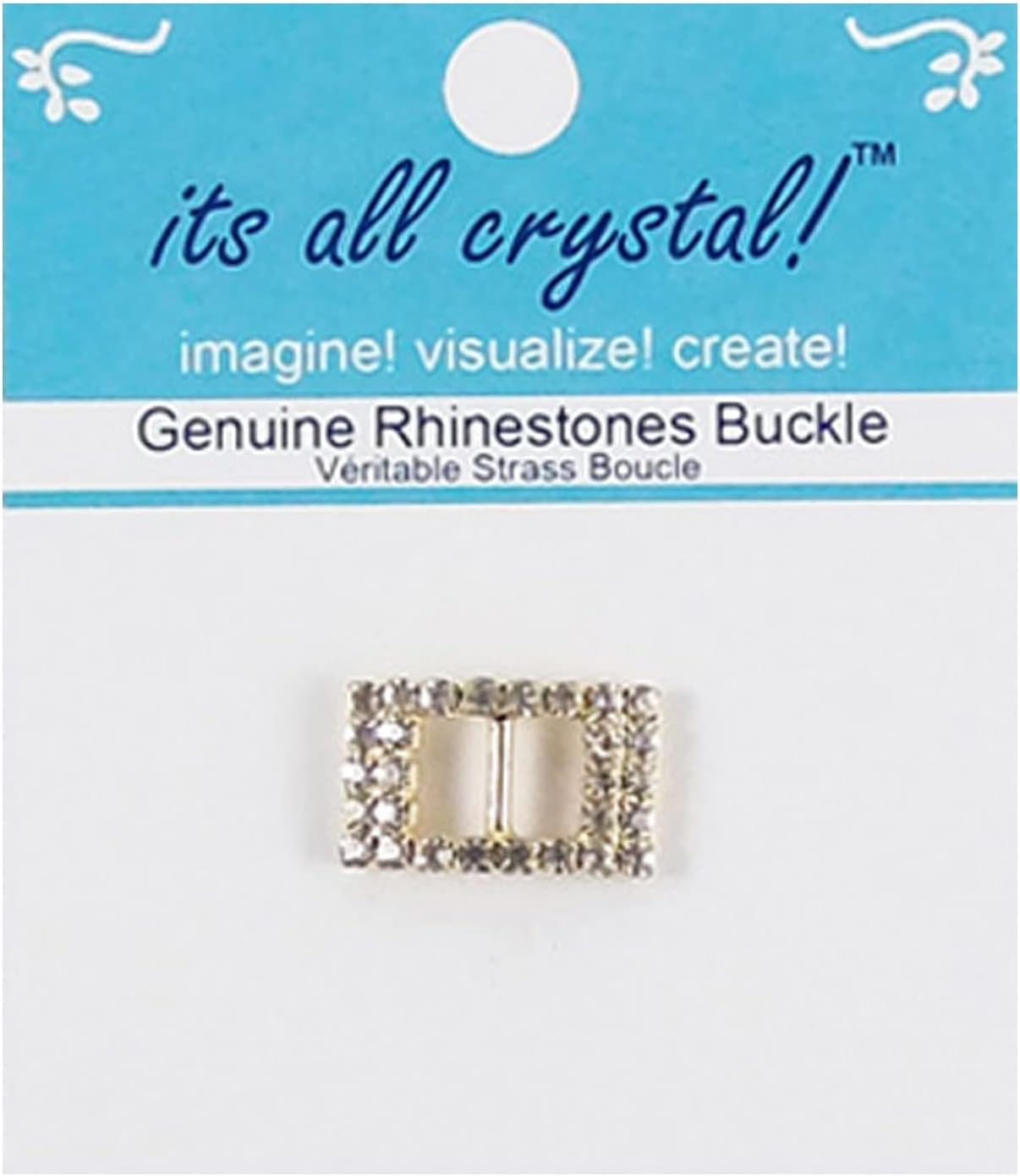 12 Pcs Genuine Crystals Rhinestones Buckle- Golden Finish Rectangle Metal Buckle Wedding Invitations Evening Wear- #3802