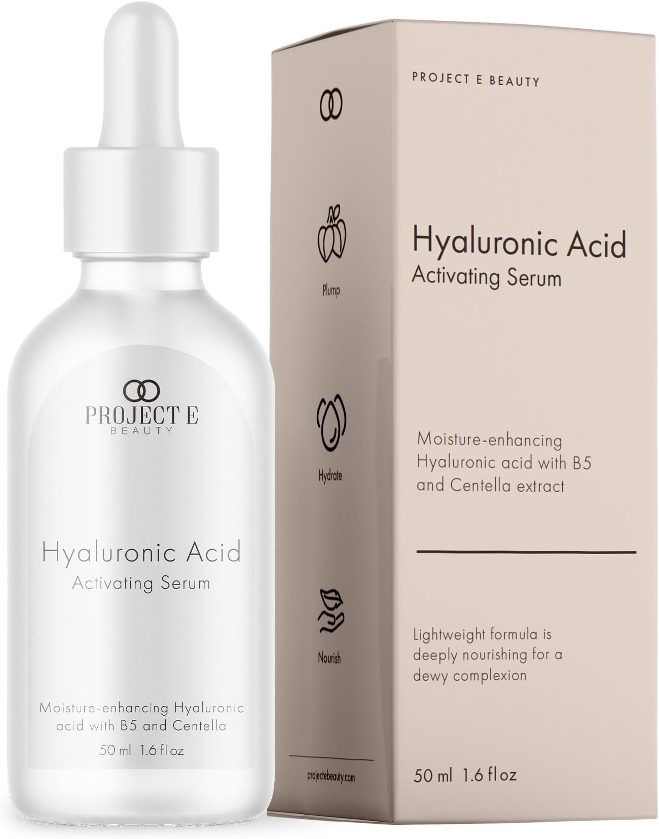 Hyaluronic Acid Serum by Project E Beauty | Anti-Aging Serum for the Face & Eyes | Plumping & Hydrating Facial Skin Care | Removes Dark Spots & Wrinkles | Vitamin C & E| Whiteing | For Dry Skin | 1oz…
