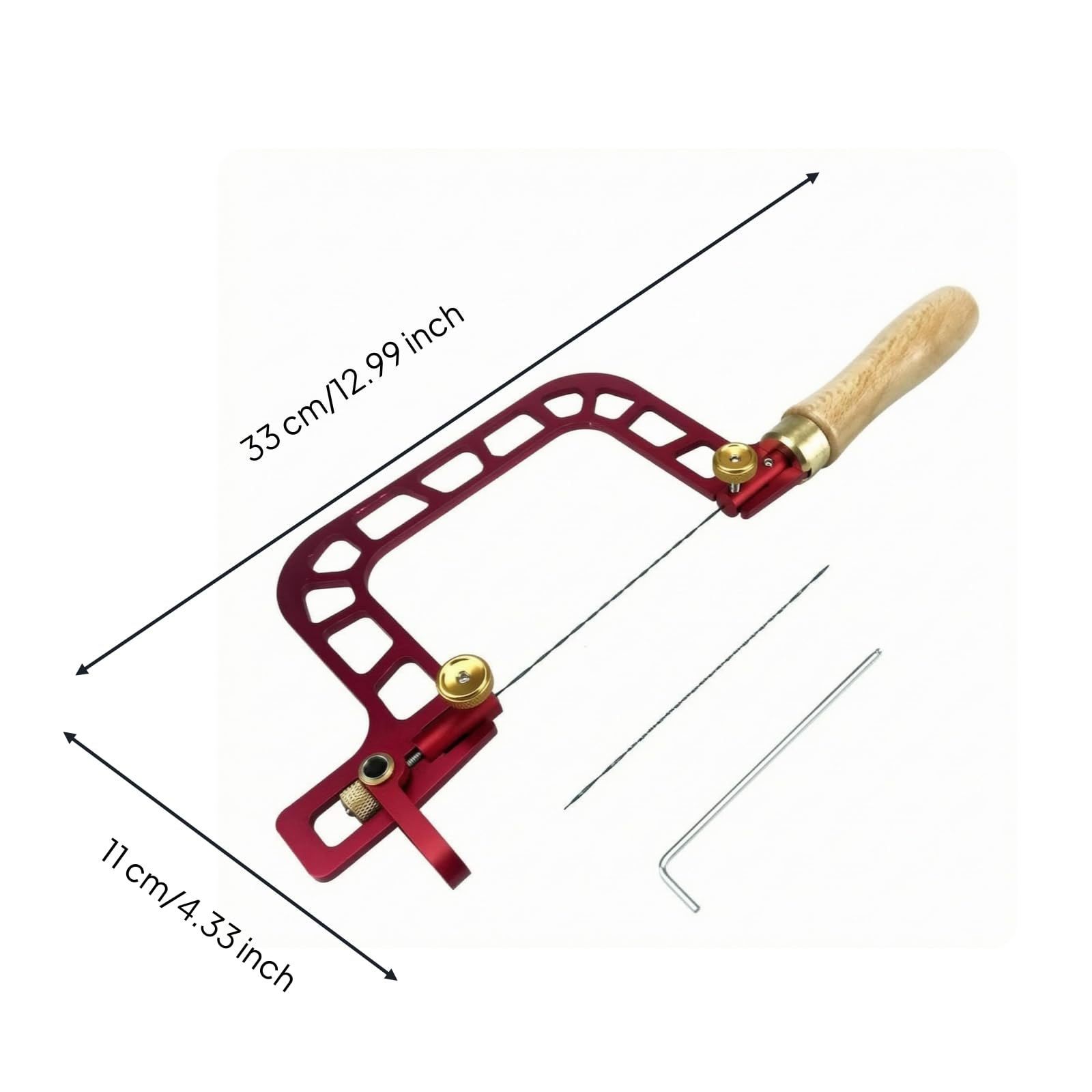 de Alambre Manual Manual Serrucho de Marquetería de Arco de Joyero con Hoja Estrecha y Ajuste de Tensión para Mayor Control en Trabajos Finos Adecuada para Bricolaje Carpintería Aula
