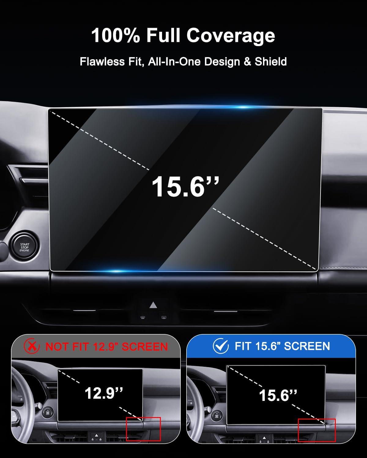 SHAOHAO 2 Pcs for 2026 Mazda CX-5 Screen Protector Fit for 2026 Mazda CX-5 Accessories (2.5 S Premium Plus) 15.6 Inch Touchscreen Display Anti Fingerprint CX5 Screen Cover Crystal Clear image 2