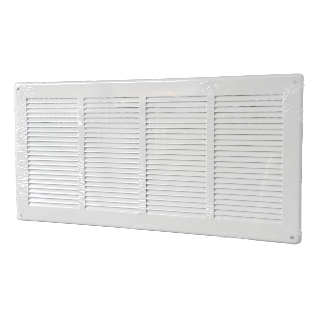 Kratka wentylacyjna GL4424RB prostokątna z lakierowanej na biało blachy z siatką przeciw owadom wymiary 440 x 240 mm