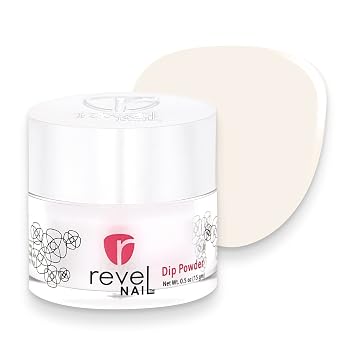 Revel Nail Dip Powder - White Dip Powder for Nails, Chip Resistant Dip Nail Powder with Vitamin E and Calcium, DIY Manicure, Emily