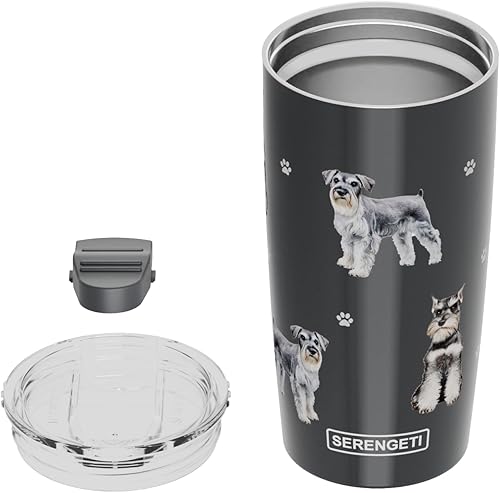 Miniatura 4 de SERENGETI Schnauzer - Vaso aislado al vacío de acero inoxidable de 20 onzas con tapa a prueba de derrames, impresión 3D, taza de viaje aislada para