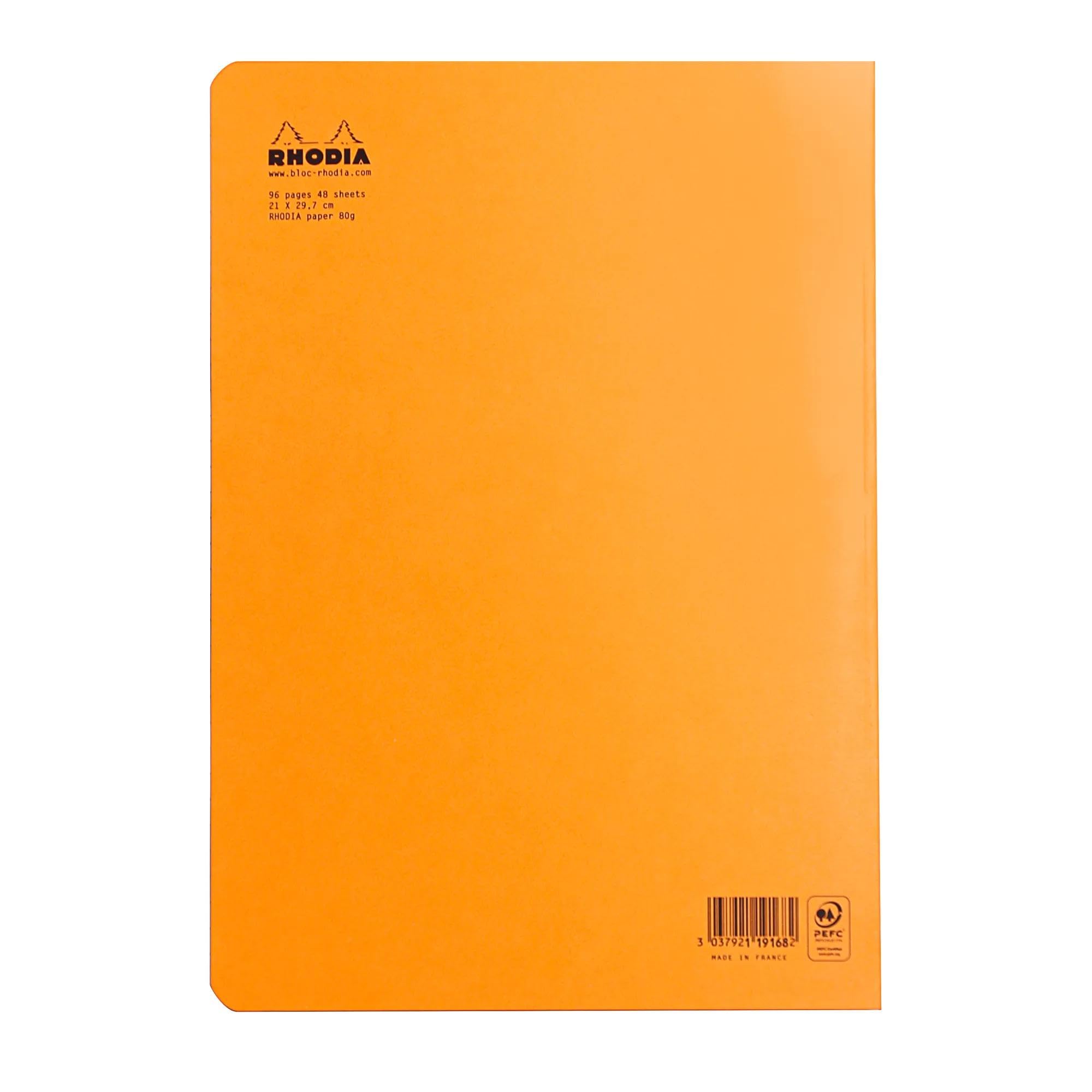 Rhodia 119168Cpack, Set of 10 Orange Staplebound Notebooks, A4, Ruled, 96 pages, Clairefontaine White Paper 80 g/m² - Image 3