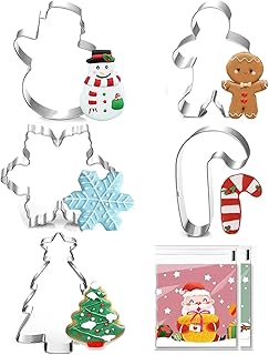 Sponsored Ad - Large Christmas Cookie Cutters - 5 pieces 3.2'' Holiday Cookie Cutters Shape - Christmas Tree, Gingerbread ...