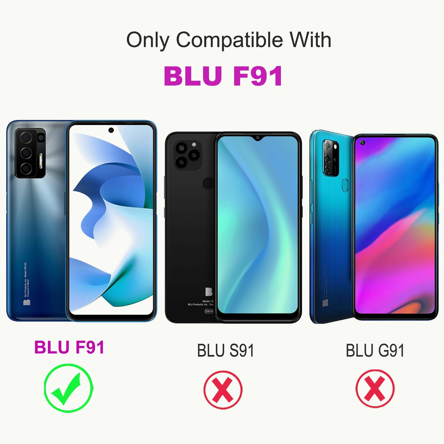 IUQXU for BLU F91 5G Wallet Phone Case with Screen Protector [RFID Blocking] Leather Flip Card Holder Kickstand Wrist Strap Women Men Cell Phone Case for BLU F 91 BLU F915G Green