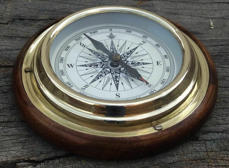 Bussola nautica in ottone con ingrandimento di navigazione lMagnetic da 12,7 cm per barca a vela/barca bussola da scrivania bussola artigianale bussola marittima miglior regalo
