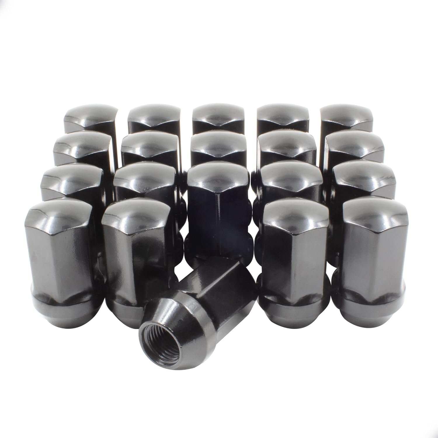 Wheel Accessories Parts 20 Pcs 1/2"-20 Thread OEM Style Lug Nuts 1.65" Long Black 7/8" 22mm Hex Hex Fits Jeep Wrangler ｜ Dodge Ram 1500 ｜