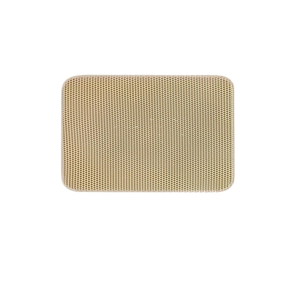 Tapis de litière pour chat beige 70x120 cm à double couche