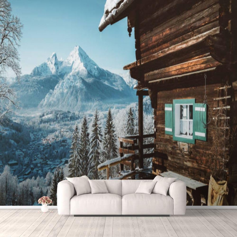 Log Cabin Wallpaper For Walls Winter Cabin Wonderland: HD Christmas