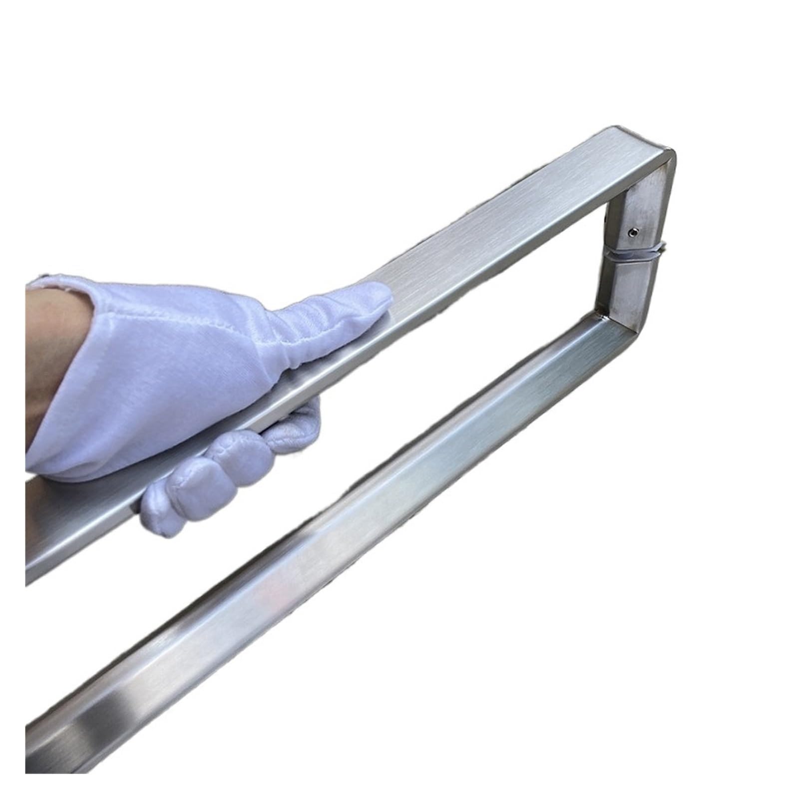 Nowoczesny zestaw klamek do drzwi, 1 zestaw pogrubiony szklany uchwyt do drzwi ze stali nierdzewnej 304 Push Handle Klamka do drzwi do łazienki (kolor: szczotkowany, rozmiar: 425x400mm) (Color : Brus