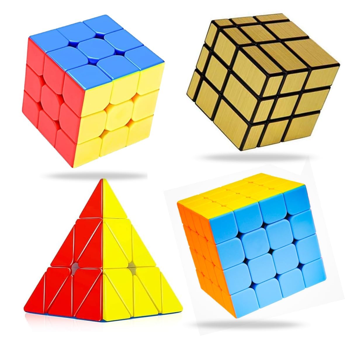Thinkooo 4‑in‑1 Speed Cube Combo Pack | 3x3, 4x4, Mirror Golden & Pyramid Cube Set | Smooth Rotation, Durable Build & Precise Corner Cutting | Brain Puzzle Toy for Kids & Adults | Focus, Memory-image-37