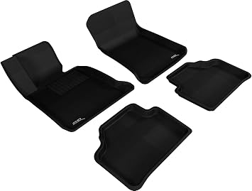 3D MAXpider L1BM04501509 Complete Set Custom Fit All-Weather Floor Mat for Select BMW X1 E84 sDrive Models - Kagu Rubber Black
