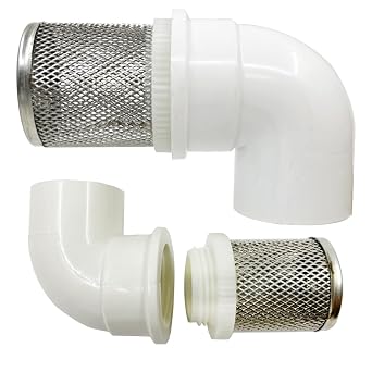 Cotonlake1 inch Stainless Steel Filter Cover Connected to 90 degree elbow 1" /DN25 PVC Water Pipe, Suction Strainers Used to Remove Debris and Reduce Solid Entry 1pcs