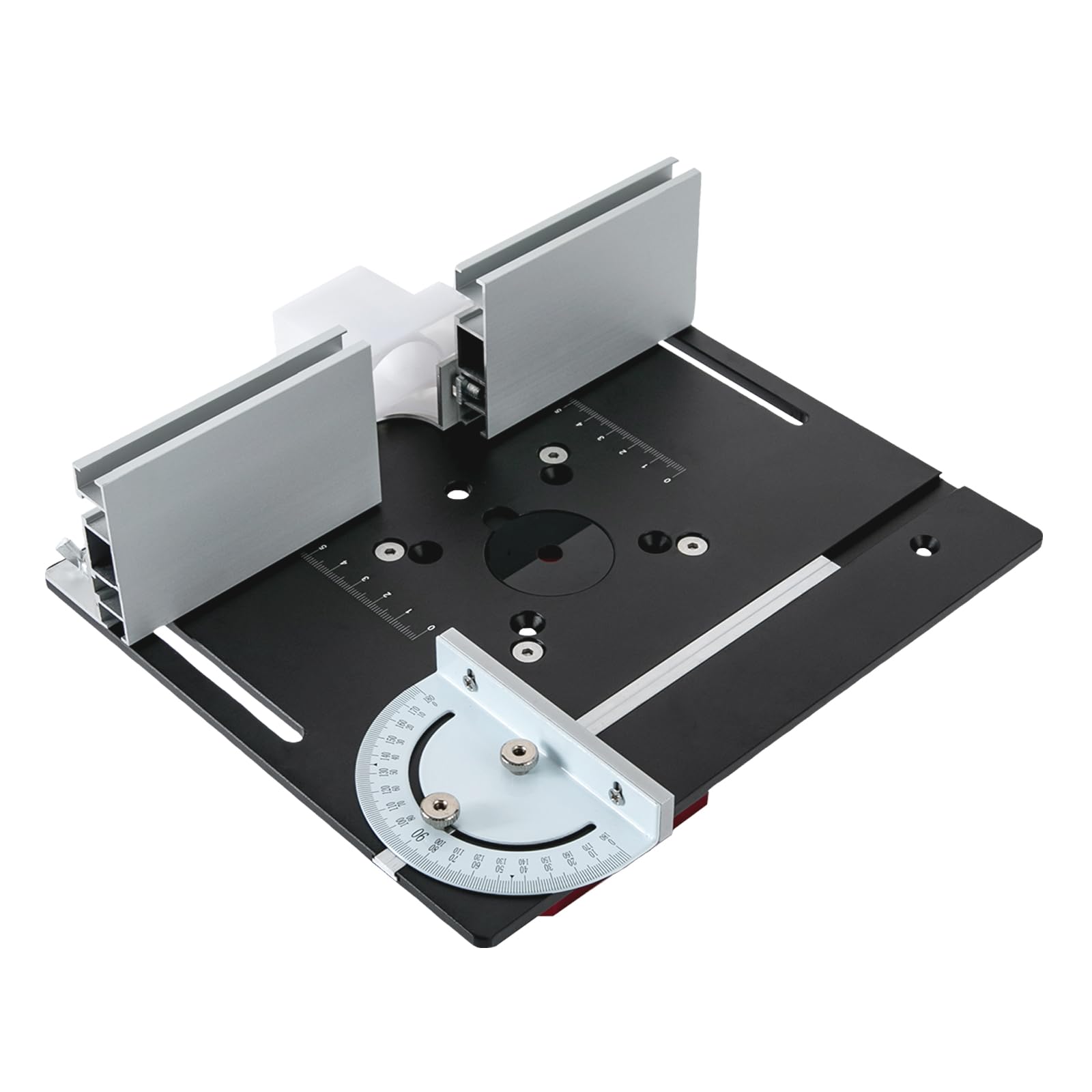 Stół do frezowania, zestaw wkładanych płyt 115 x 62 x 100 mm, Router Lift, 51 mm Hub-Hub-Hub-Hub, zestaw akcesoriów do frezarki górnowrzecionowej, zawiera kątomierz i płytkę zwrotną Router Table (czar