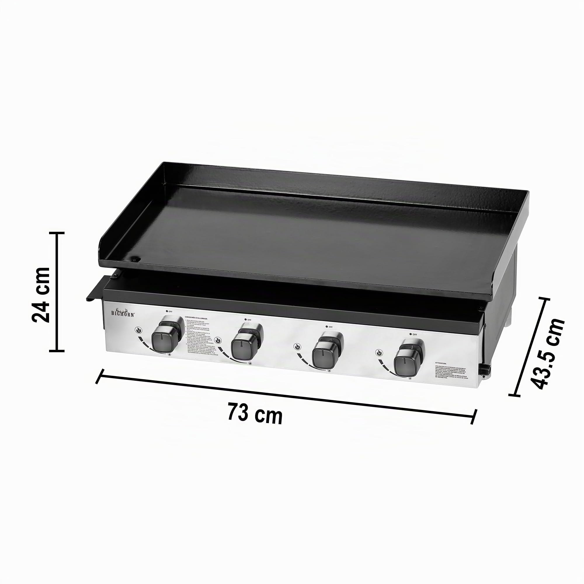 BIGHORN Plancha - Barbecue a gas, portatile, 4 bruciatori