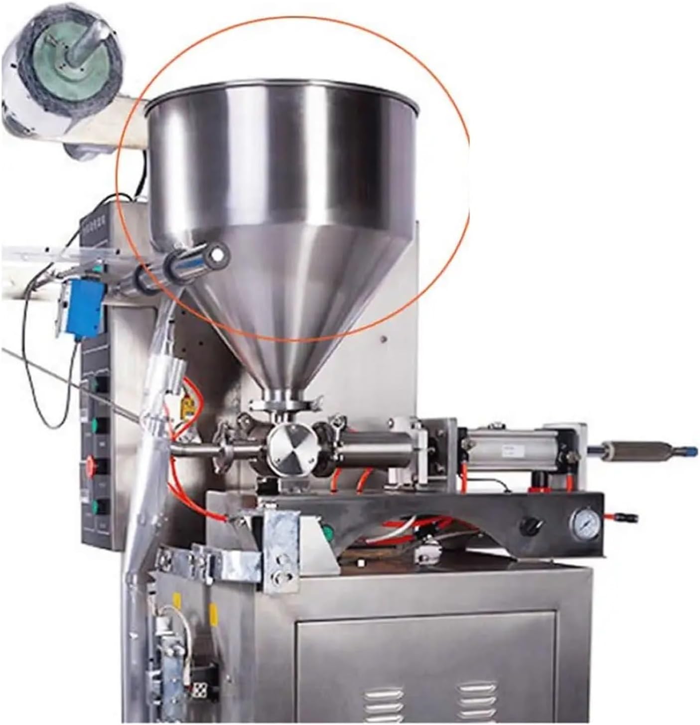 Funnel Stainless Steel 304 Thickening Filling Machine Food Machinery Hopper Feeding and Blanking Funnel 40cm Capacity 28.5 L(B)