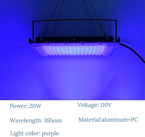 Miniatura 2 de SHUANGART - Luz de exposición LED UV de 20 W para serigrafía, exponer imágenes, pegamento de curado, lámpara de seda ultra violeta con 2 ganchos en