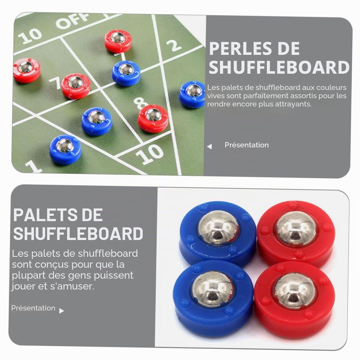 Milisten Pièces Jeu De Curling sur Table Rondelles De Jeu De Palets à Roulement à Billes Fournitures De De Palets Rouleaux De De Rechange Enfant Le Ballon Acier De Plateau