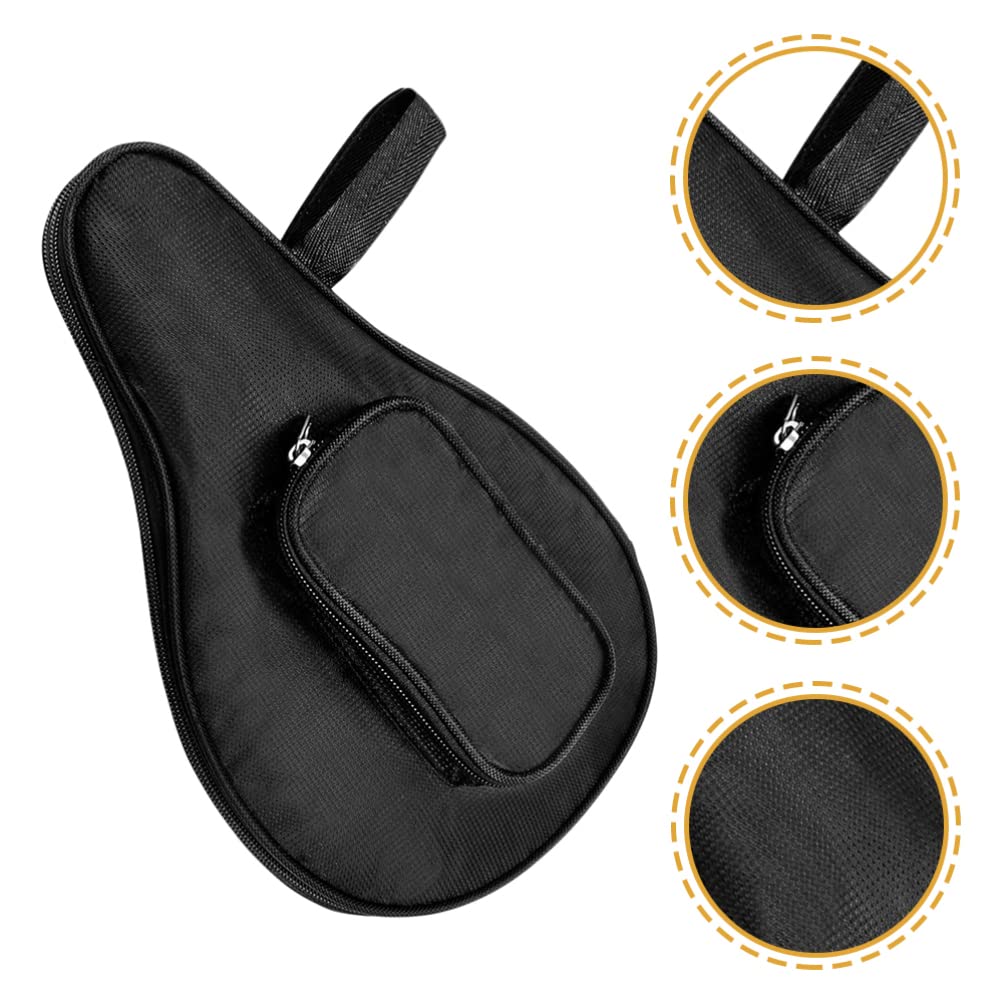 BESPORTBLE Borsa Porta Racchetta da Ping Pong Nera per Viaggio | Oxford Cloth, Mini Design Leggero, Protegge la Racchetta, Organizzazione Pratica per Spostamenti