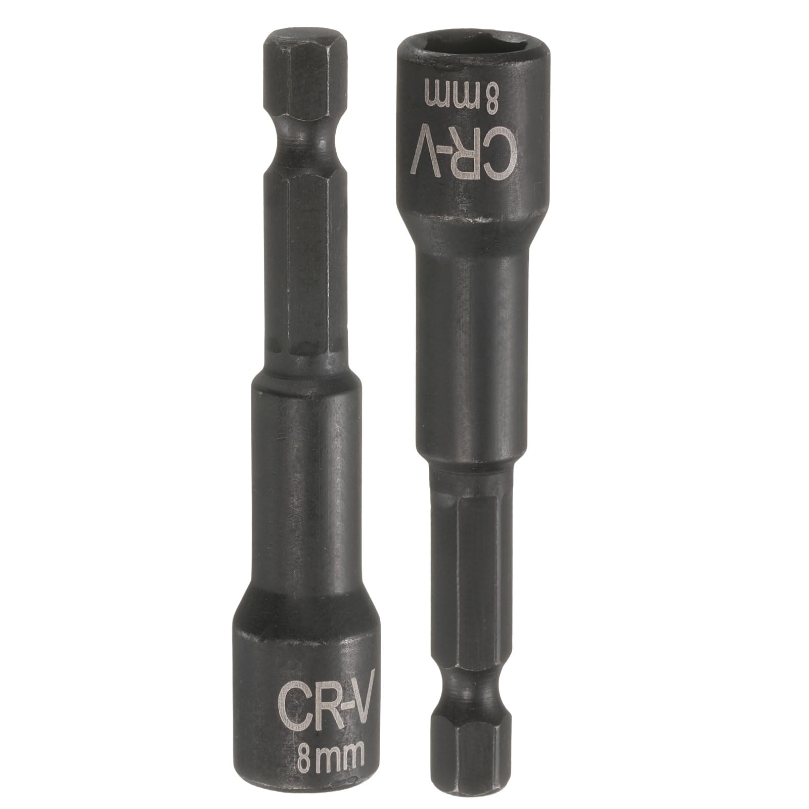 sourcing map 2Pcs 1/4" Hex Shank 8mm Magnetic Hex Socket 65mm Length, CR-V Steel Quick-Release Impact Driver Socket Wrench Screw for Impact Drill Power Nut Setter