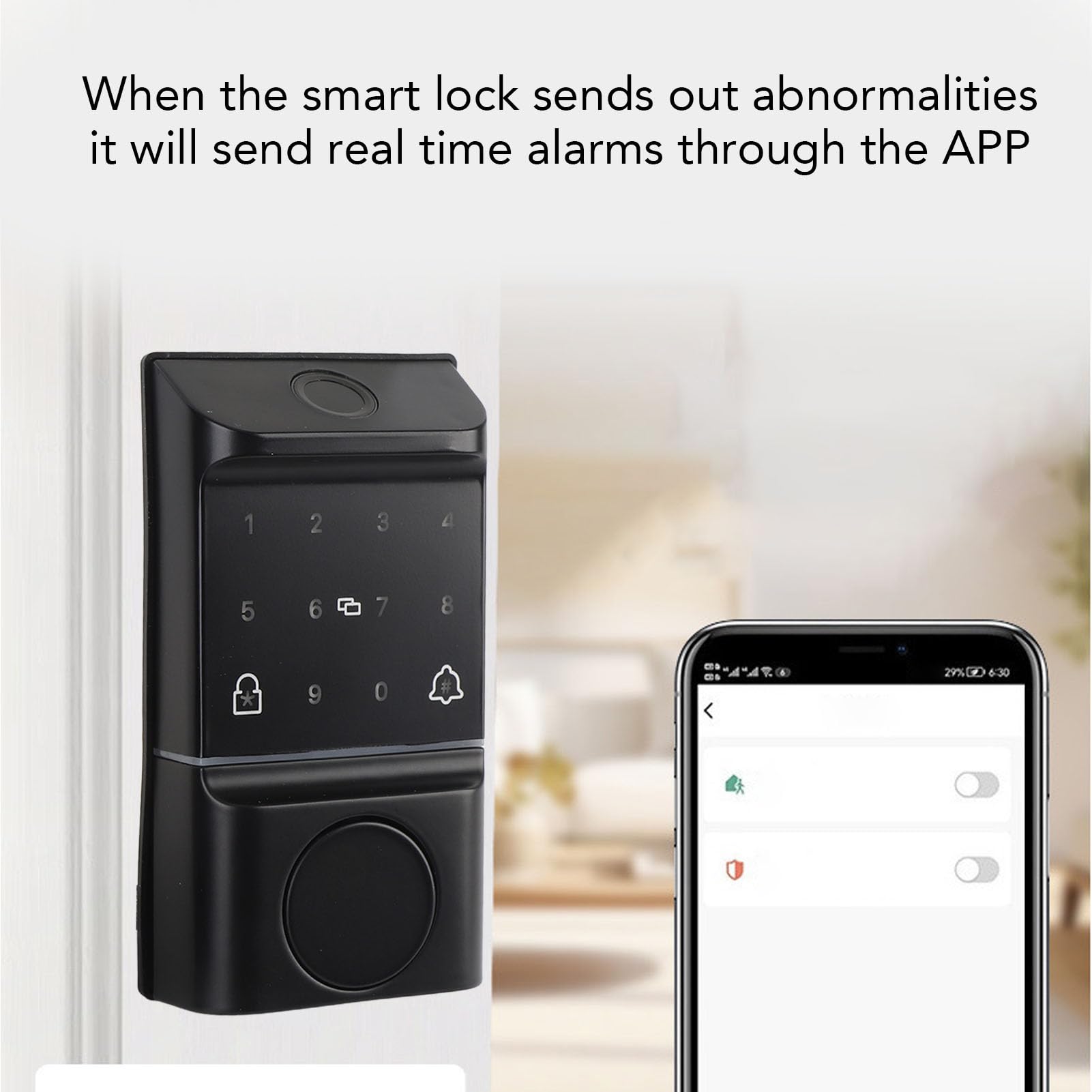 FLEXMAN Smart Block Belprint Block, Hasło do Karty Aplikacji Mechaniczna Blokada Drzwi Elektronicznych, Łatwy do Zainstalowania Dotyku Deadbolt Dla Hotelowego Biura Domu