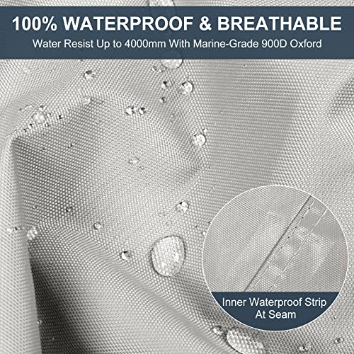 Nukugula 900D Pontoon Boat Cover With Motor Cover Rip-Stop100% Waterproof Pontoon Boat Cover Trailerable With Upgraded 16 Windproof Staps, 25'-28' Long Beam Width Up To 102" #TOP2