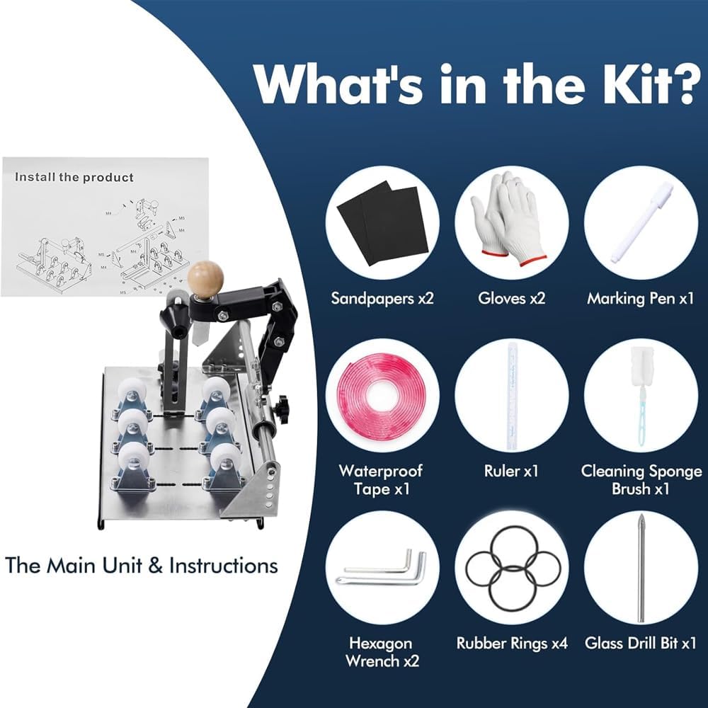 Glass Bottle Cutter, Premium Glass Cutter for Bottles & Glass Cutting Oil Bundle, Round Glass Bottle DIY Machine for Cutting Wine, Beer, Liquor, Whiskey, Alcohol, Champagne