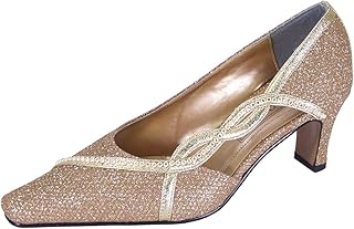 gold wide width heels