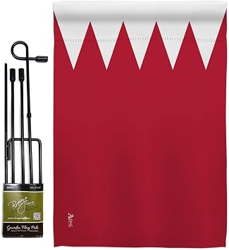 Americana Home & Garden Bahrain Garden Flag Set with Stand Regional Nation International World Country Particular Area House Decoration Banner Small Yard Gift Double-Sided, Made in USA