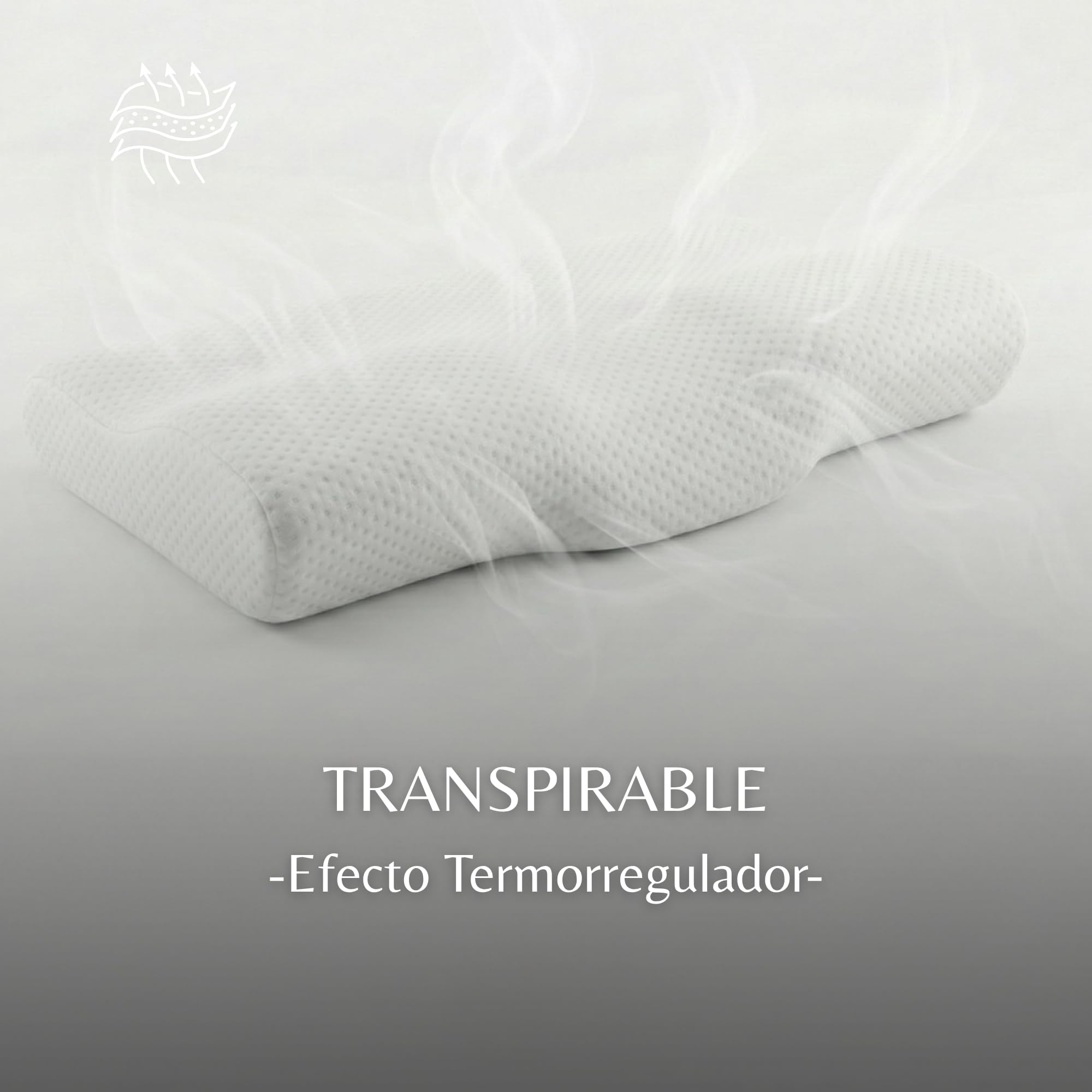 INDESMED Almohada Cervicales y Cuello Viscoelástica Ortopédica | Cojín Ergonómico para Dormir de Lado o Espalda | Soporte Cervical Nuca Firmeza Alta y Antiácaros para Cama | Memory Foam