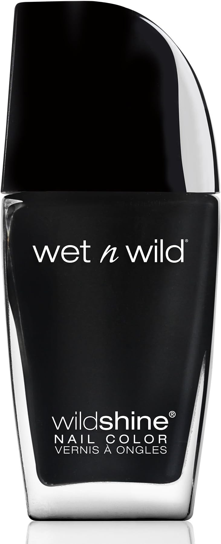 Wet n WildWild Shine Nail Color, Nail Polish with No Formaldehyd, Toluene and Phthalates, Long-lasting and Quick-drying Formula, Black Crème