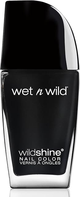 Wet n Wild, Wild Shine Nail Color, Lakier do Paznokci o Długotrwałej i Szybkoschnącej Formule, Gładka Aplikacja i Pełne Krycie Już Po 1 Warstwie, Bez Formaldehydu, Toluenu i Ftalanów, Black Crème