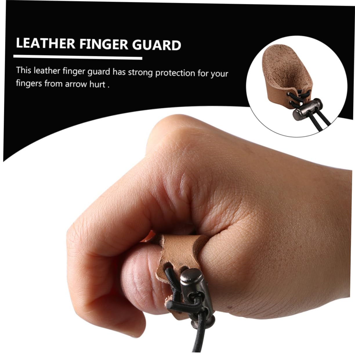 BIUDECO Hunting Archery Thumb Ring Leather Thumb Ring Adjustable Archery Finger Protector for Shooting