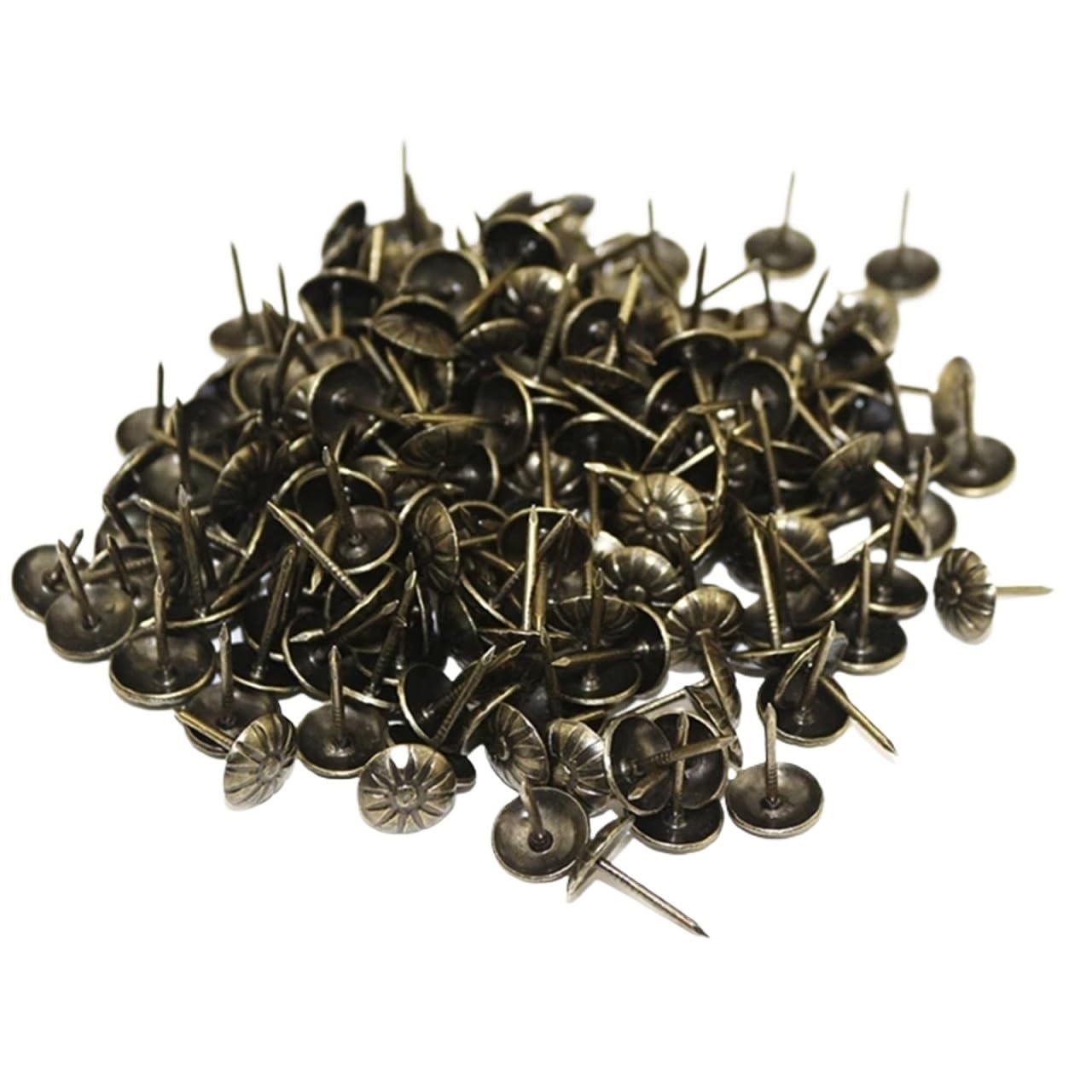 Qvorlth Green Bronze Upholstery Tacks 400Pcs Antique Upholstery Nails Round Decorative Tacks For Furniture Diy Trim