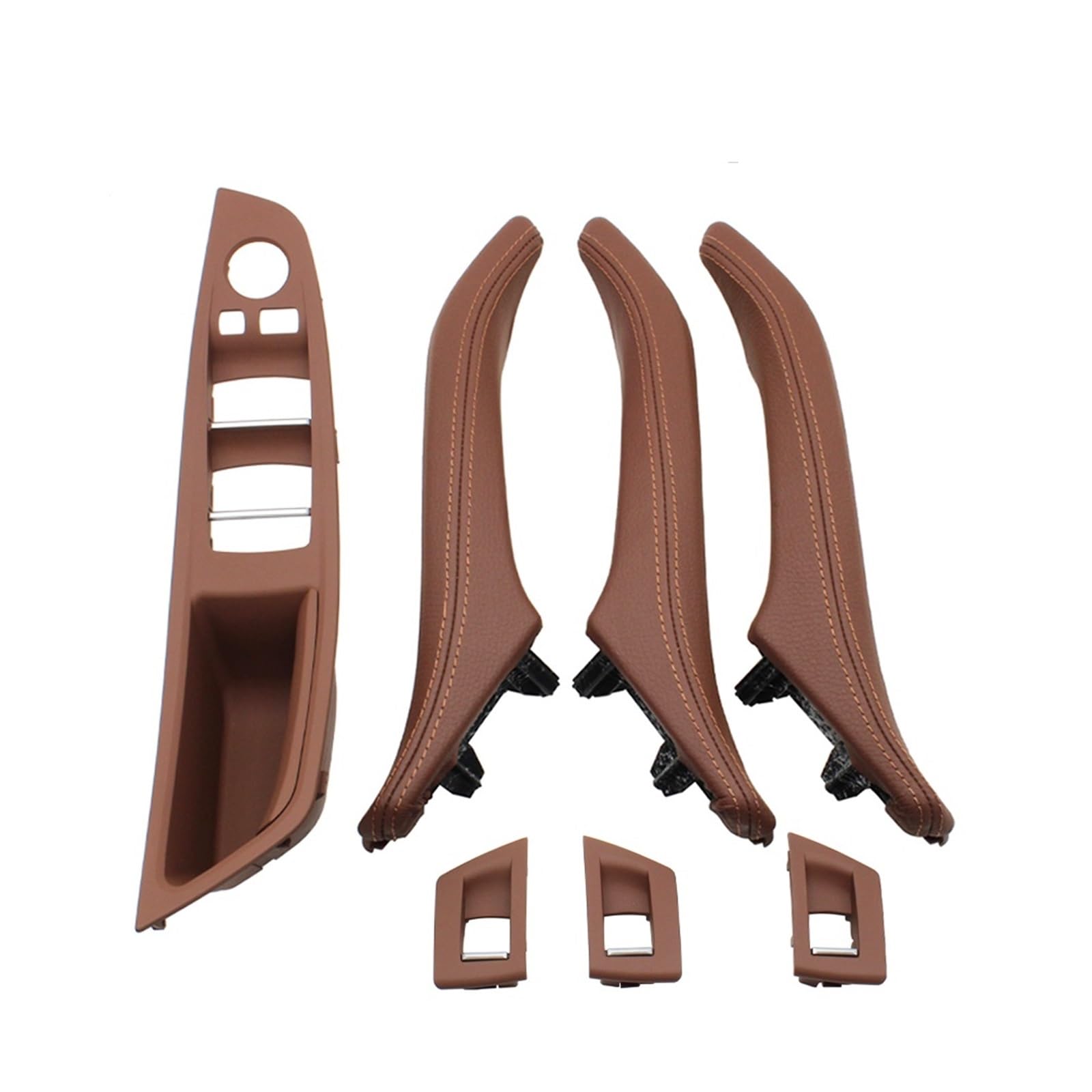 Hhfksci A Gray Set Car Interior Door Pull Handle Lhd 7Piece For Bmw 5 Series F10 F11 F18 520 523 525 528 530 535 Interior Door Armrest Panel Pull Handle With Outer Cover(A Gray Set)